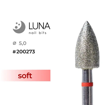 Diamond Cone Nail Drill Bit - 5.0 10, Red, Fine Grit